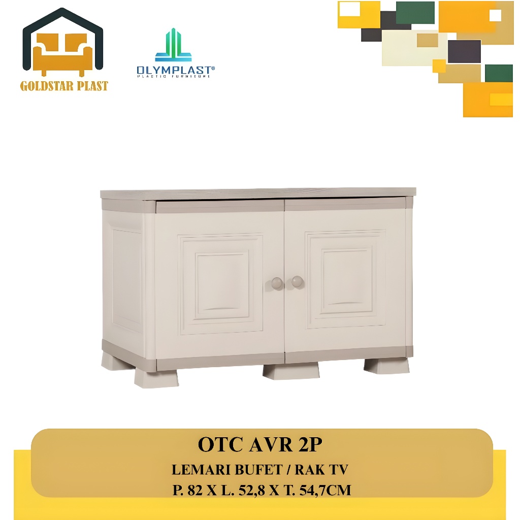 Olymplast Meja TV Plastik/Rak TV Serbaguna/Buffet TV/OTC AVR 2P
