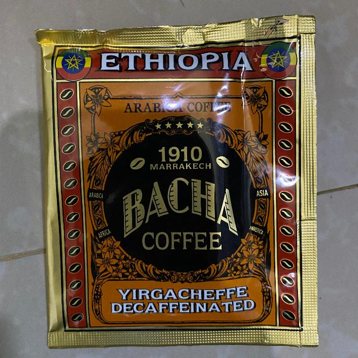 BACHA Coffee Arabica Coffee Satuan 12gr/pcs Yirgacheffe Decaffeinated, Ethiopia Coffee Bacha
