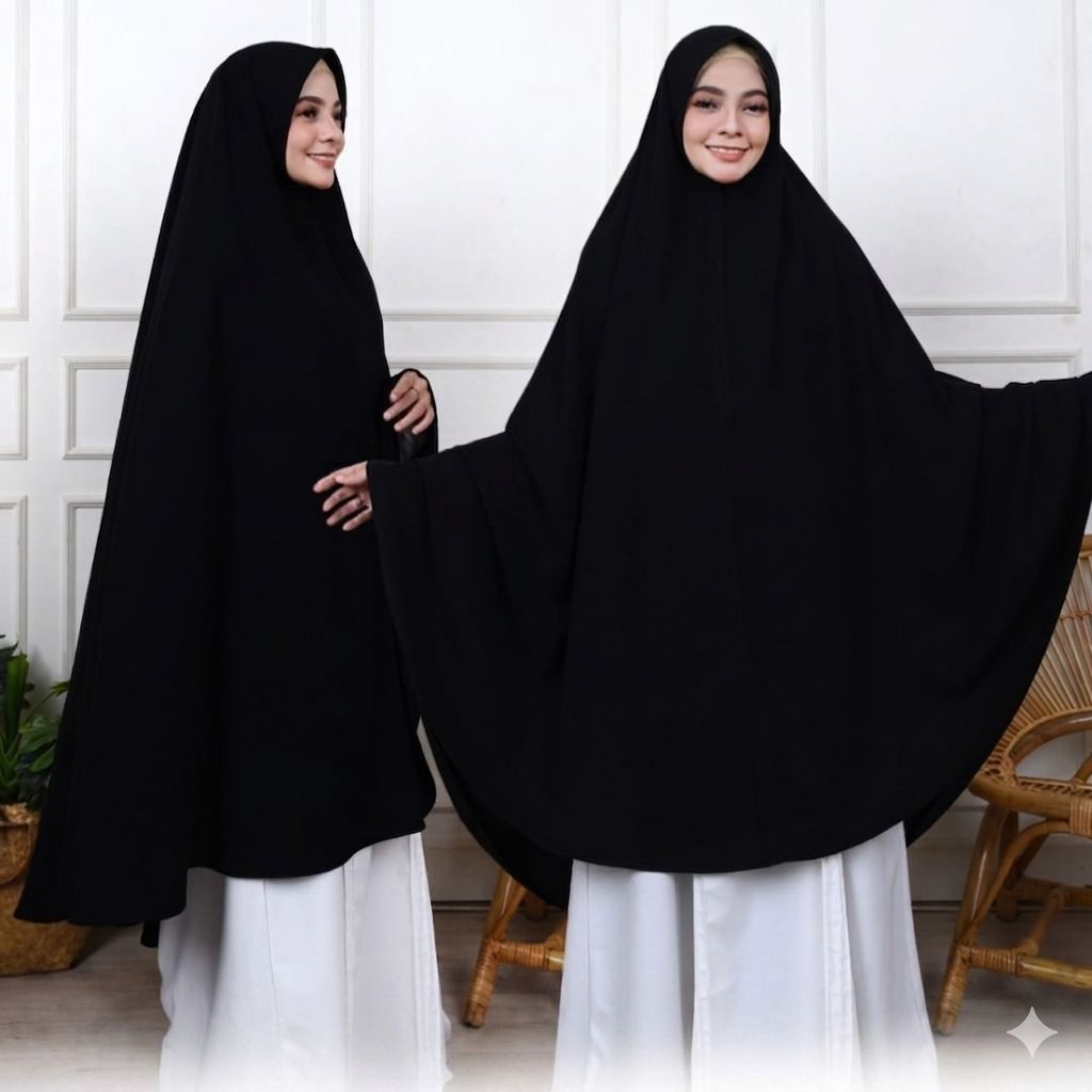 KHIMAR JUMBO SYAR'I JETBLACK XXL NON PET