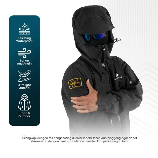 Eiger - Jaket Gorpcore Mandala Waterproof Jaket Pria Wanita Hiking Gunung Windbreaker Outdoor Sport
