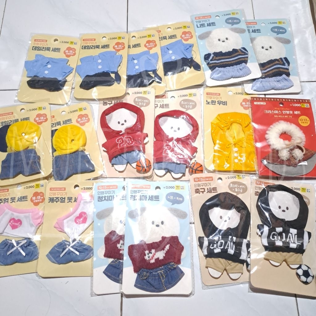 [Ready Stock] Official DAISO Doll Clothes 10-13cm Baju Boneka Daiso Korea Official Miniteen Enchin D