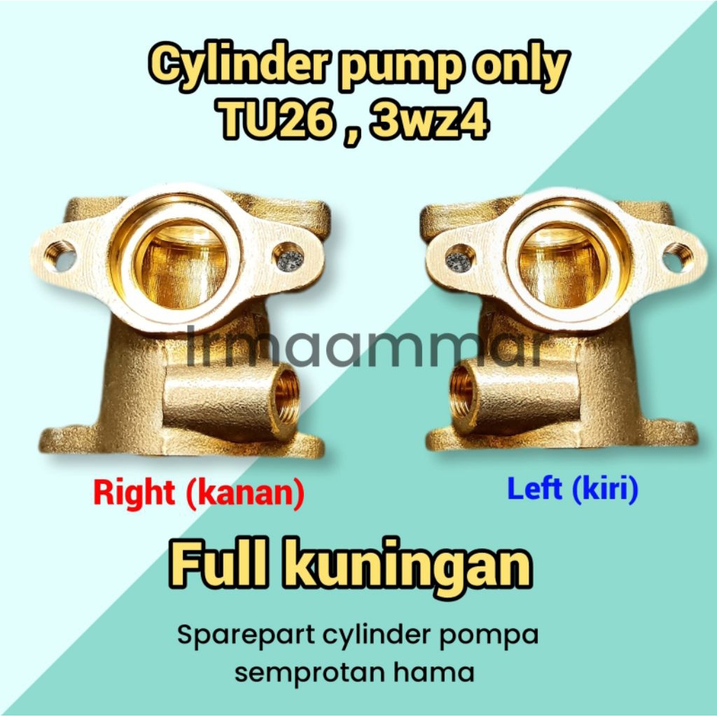 Cylinder head pump TU26 right left silinder knapsack pompa semprotan hama valve 23mm brass kuningan