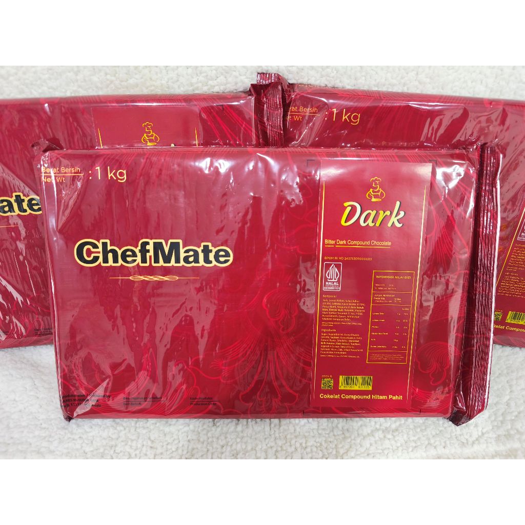 ChefMate Chocolate Compound Dark 1 kg / Chocolate Compound Dark 1 kg / Chocolate Blok Dark 1 kg