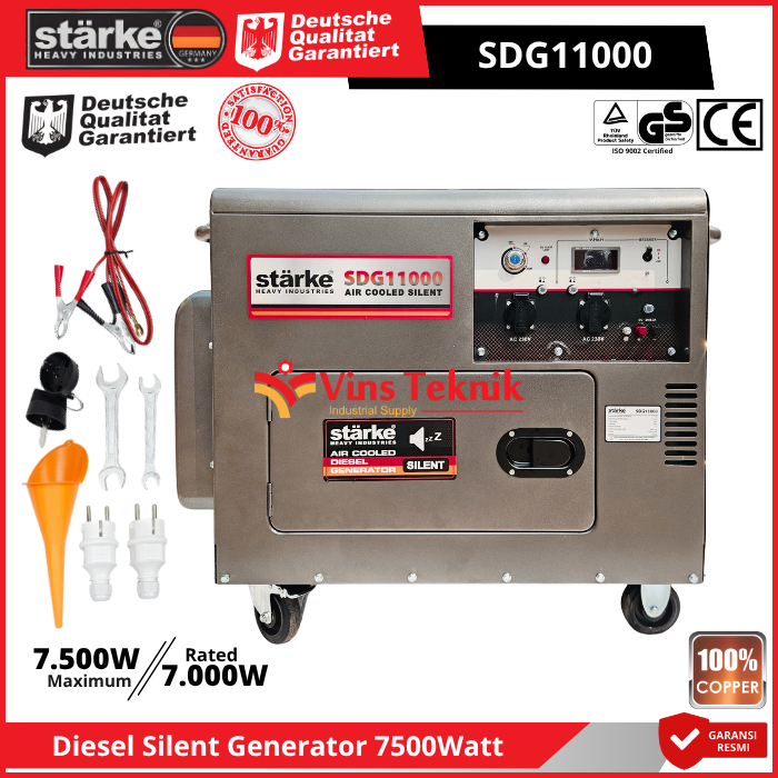 STARKE SDG 11000 Mesin Genset Listrik Solar Genset Silent Diesel Generator Genset 7500Watt SDG11000