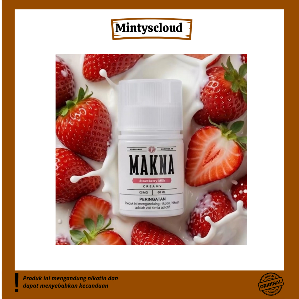 MAKNA STRAWBERRY MILK FREEBASE 60ML 100% ORIGINAL