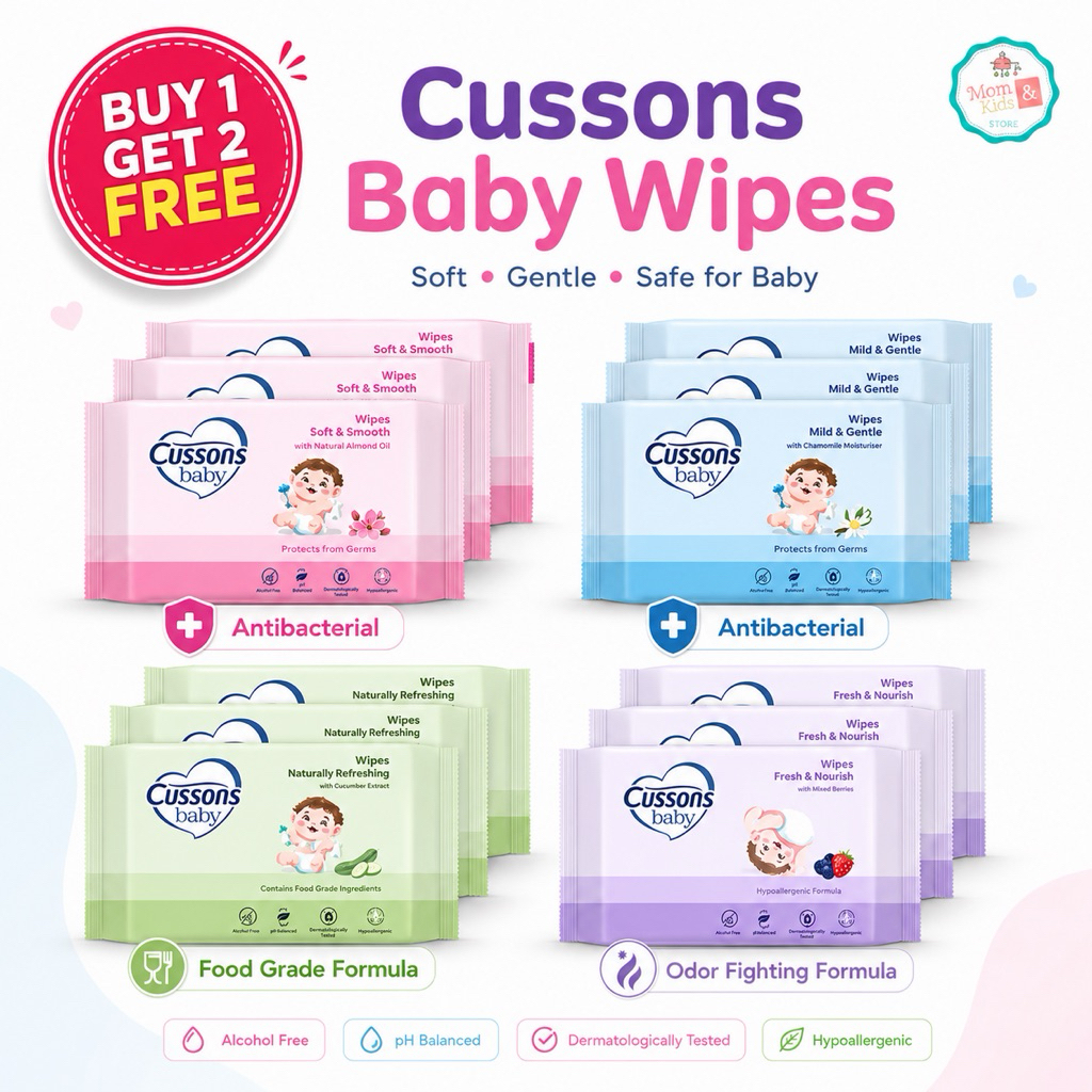 CUSSONS BABY WIPES TISSUE BASAH 45s X 3 (BUY 1 GET 2) | CUSSONS TISU BASAH BAYI