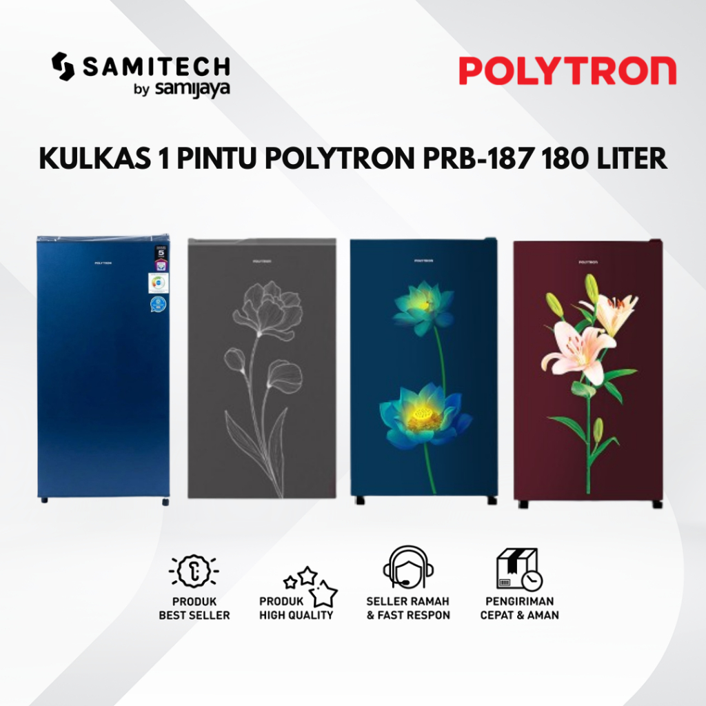 KULKAS 1 PINTU POLYTRON PRB-187 PRB 187LB 187PR 187TY 187TB 180 LITER
