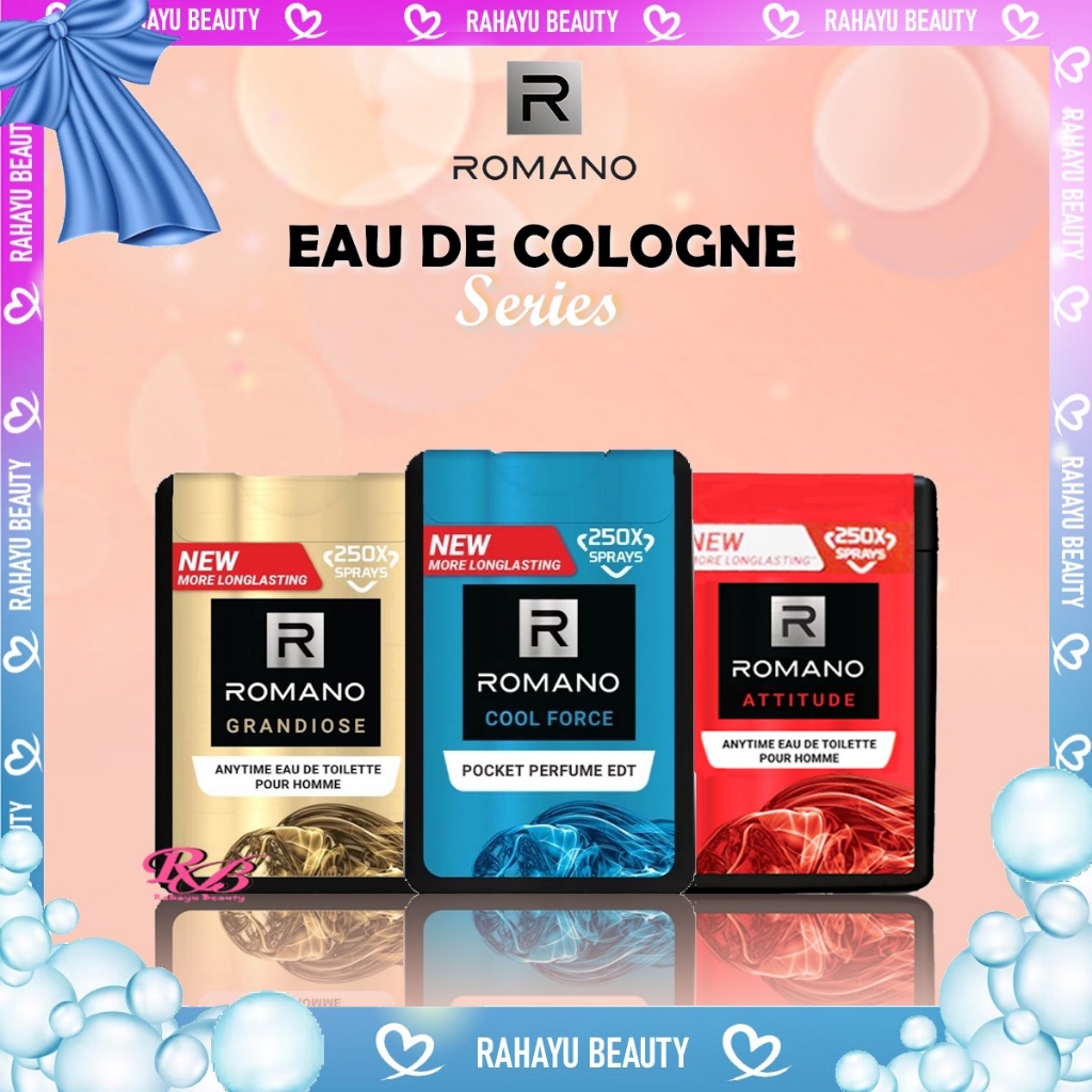 ROMANO Pocket Parfum EDC Anytime Series 18ml | Force | Grandiose | Attitude | Parfum Saku