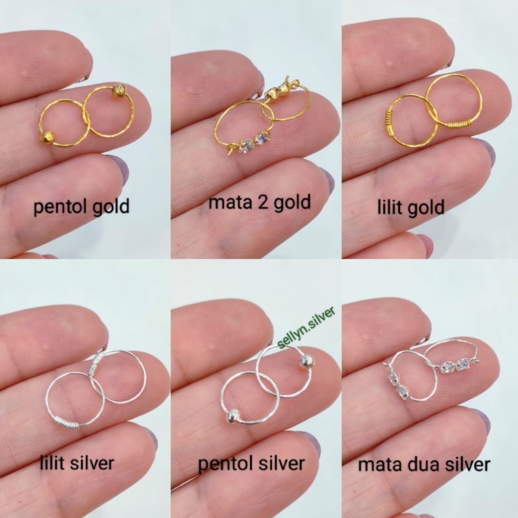 Anting Kenip Bayi/Anak Perak 925 Asli