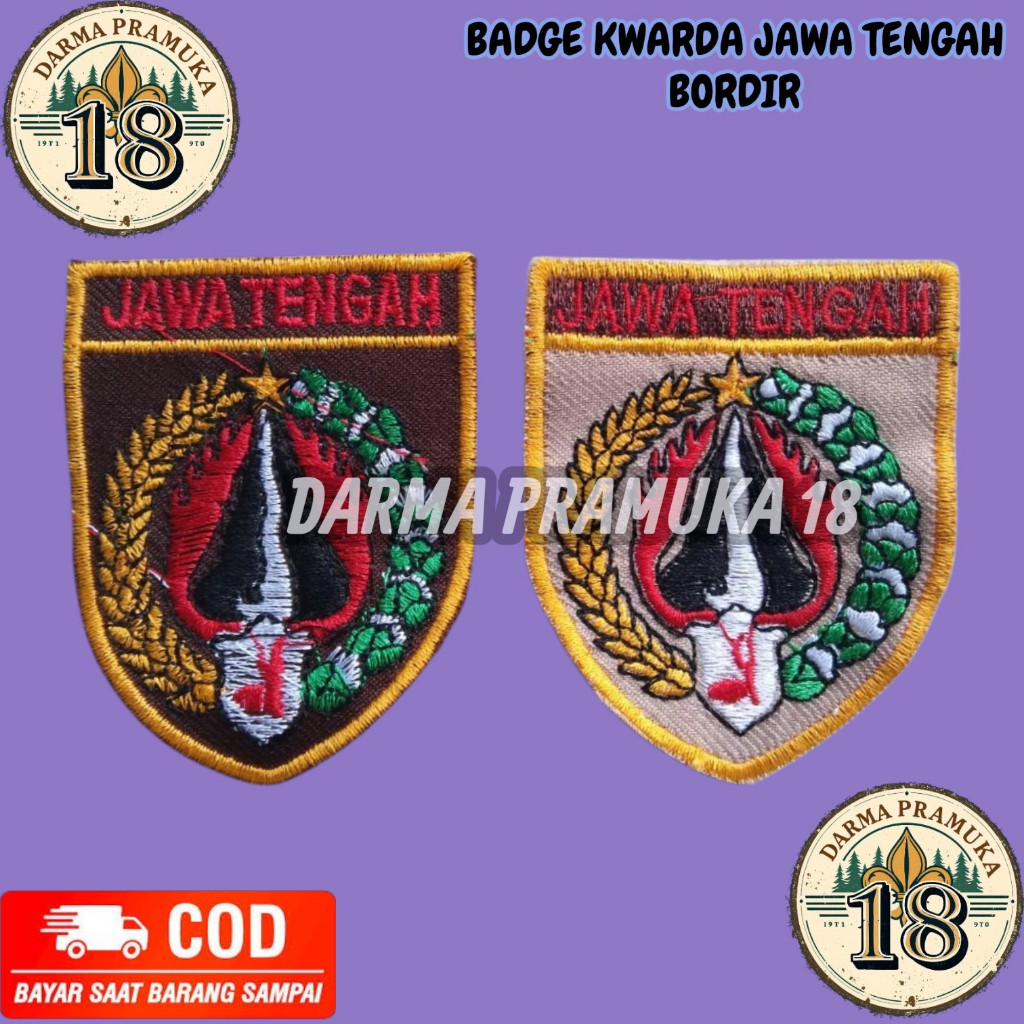 Bet Kwarda Jawa Tengah Badge Kwarda Jateng Bordir Bijian