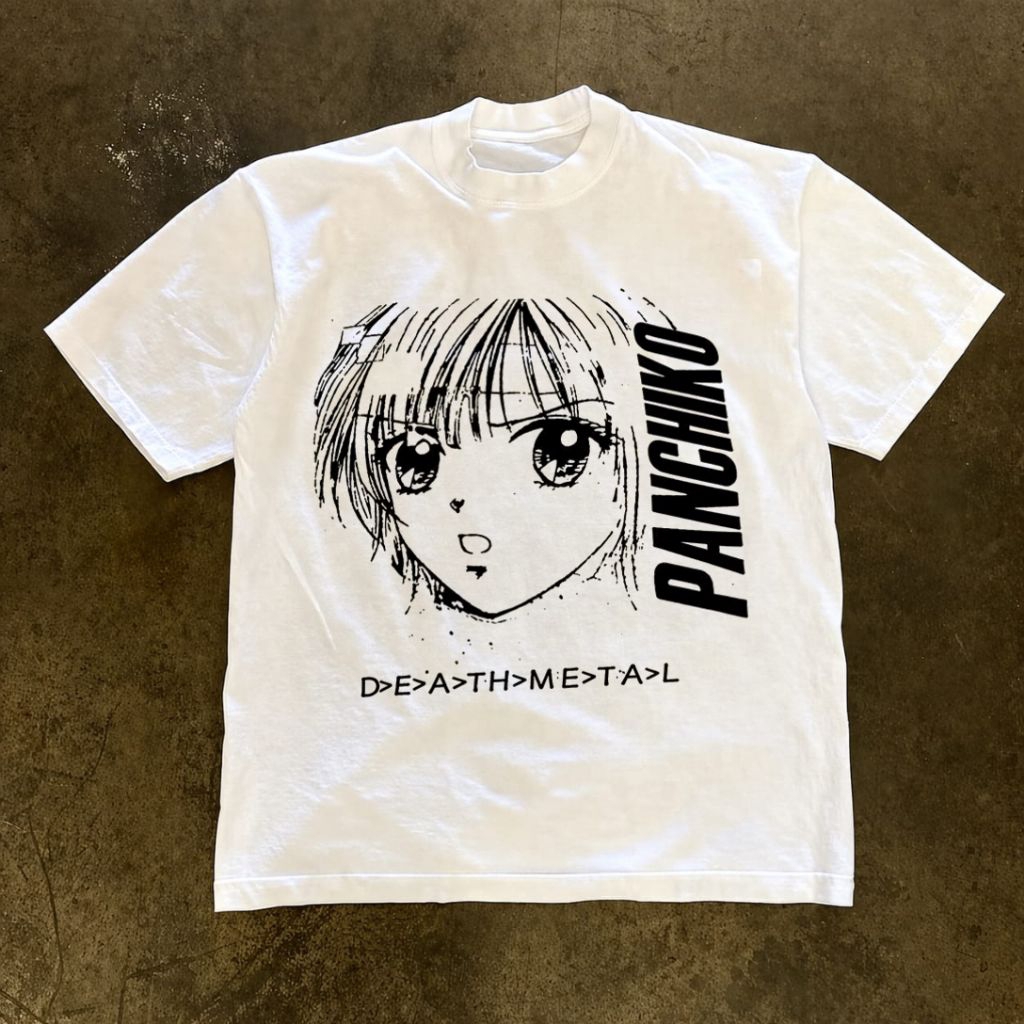 Kaos Retro Japan Anime Panchiko Metal White Baju Combed Premium 24s Pria dan Wanita