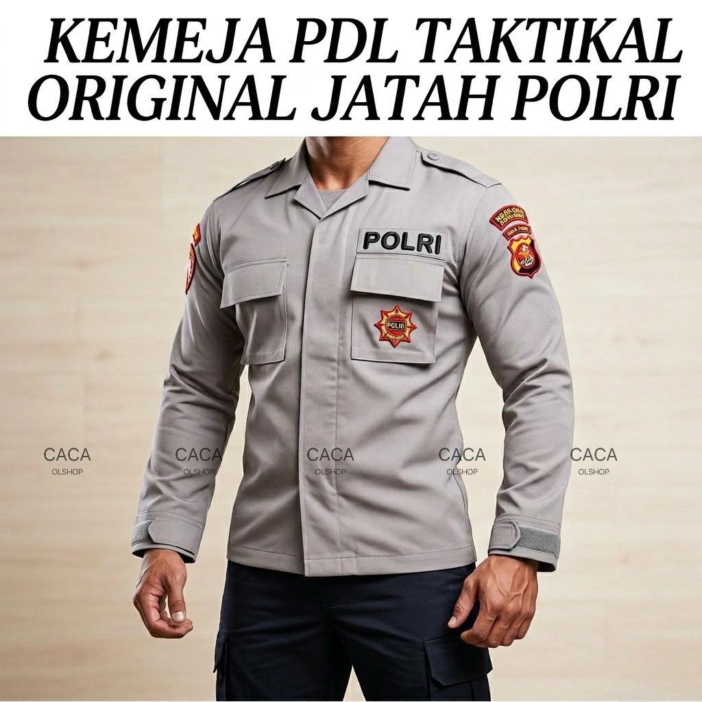 DISKON Baju Kemeja PDL Taktikal POLRI bahan halus licin Original Jatah Dinas Lapangan Lapangan Tacti