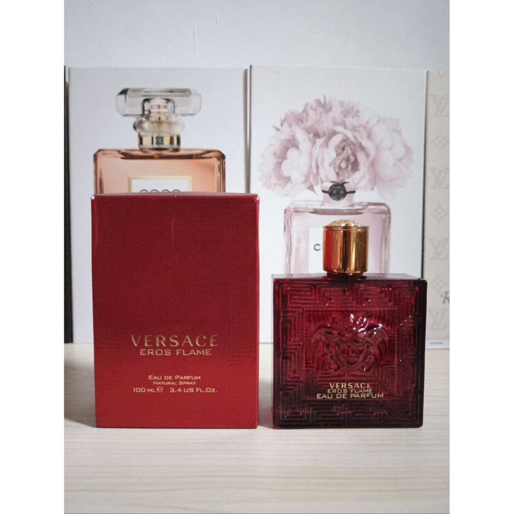 Botol Parfum Kosong & Box Versace Eros Flame Product 100 mL EDP Bonus Vial Parfum Random