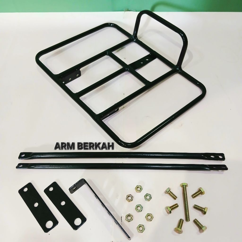 Keranjang Sepeda Model Rak Pizza Cat Hitam Coating