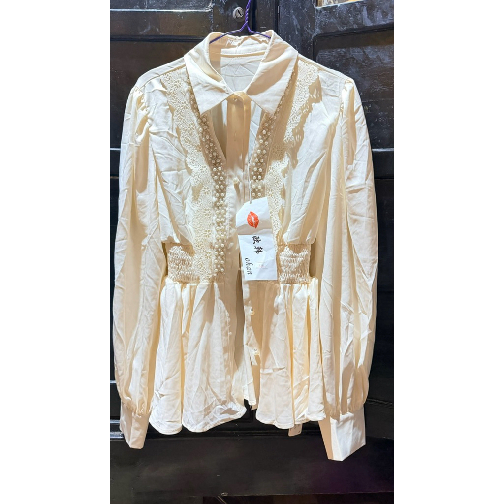 Blouse warna apricot improt NEW