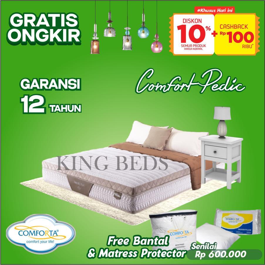 Comforta Kasur Only Spring Bed Comfort Pedic Latex Pocket Spring 160 180 200 120 100 x 200 Feel Firm
