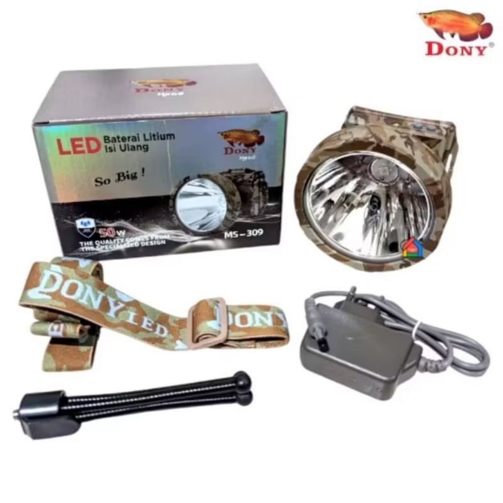 DS-309 DONY SENTER KEPALA LED 50W / HEADLAMP SUPER TERANG ANTI AIR