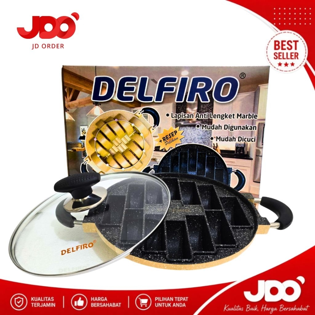 Delfiro Cetakan Kue Pukis 12 Lubang Premium, Pan Cetakan Kue Pukis