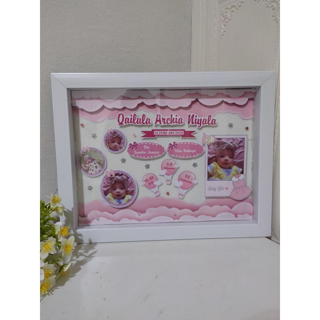bingkai nama bayi/souvenir bayi/kado