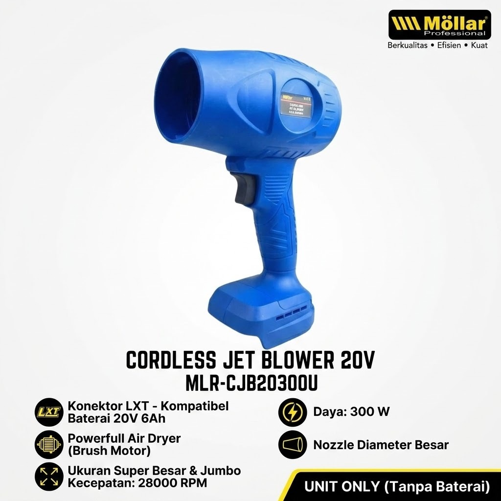 Mesin Turbo Jet Dry Blower Cordless Dryer Angin 20V MOLLAR CJB20300-U (Unit Only)