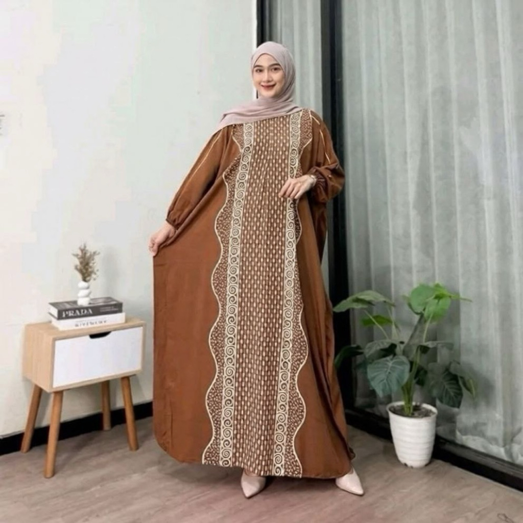 Kaftan Wanita Muslim Jumbo Nyaman - Model Madinah, Bahan Rayon Premium, All Size