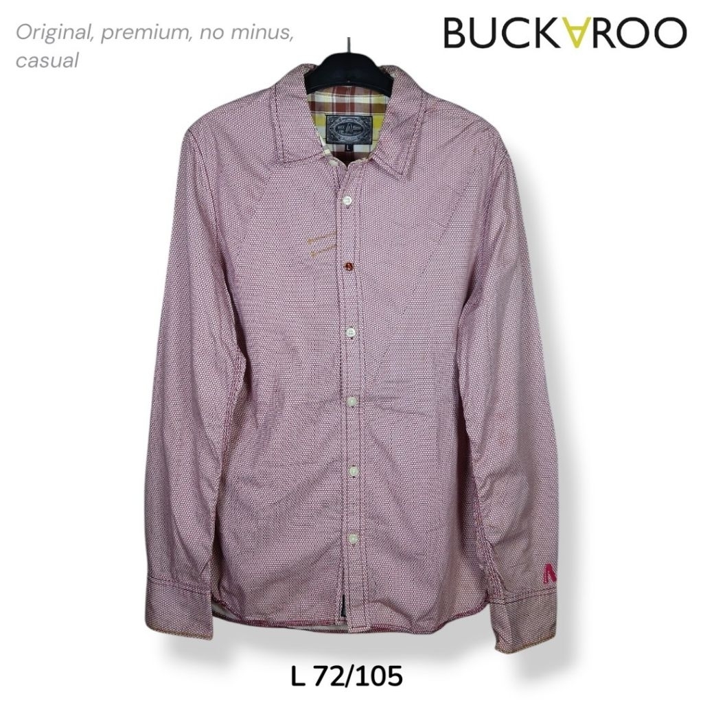 Buckaroo Kemeja Kasual Lengan Panjang Premium size L Slim fit Katun