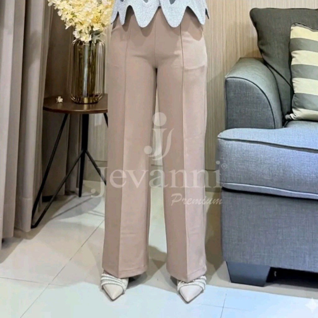 Celana Kulot Wanita Premium JEVANNI | Kulot Wide Leg Panjang High Waist Fit XL XXL