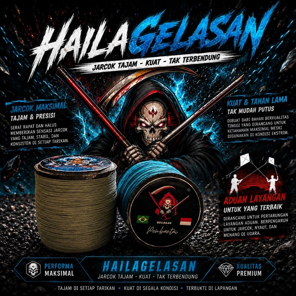gelasan senar layangan JARCOK 800 yard 1 pack(isi 10 pcs) cocok buat aduan layangan