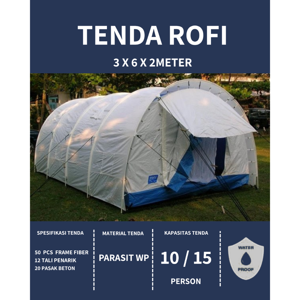 Tenda rofi 3 x 6 x 2 meter