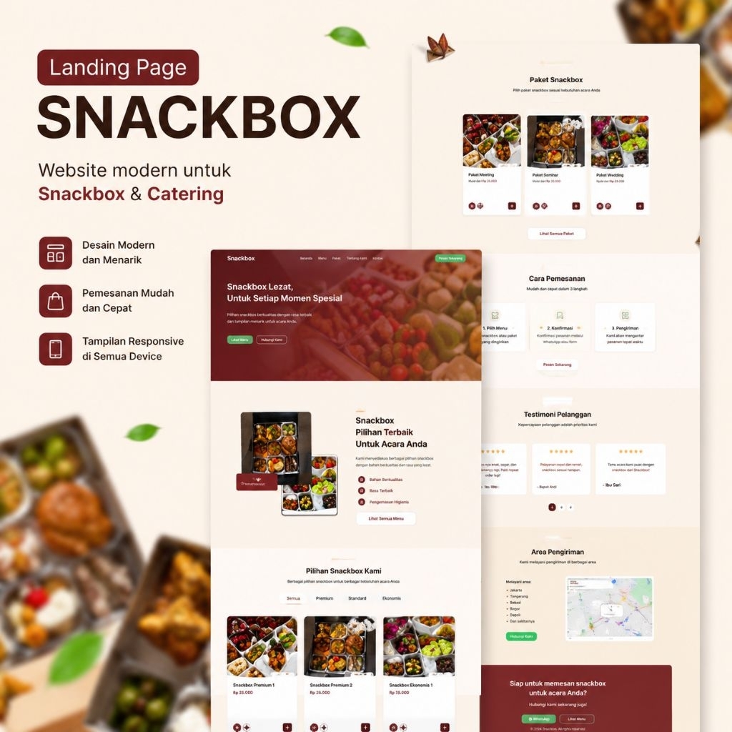 Landing Page untuk Bisnis Catering, Snack Box & Nasi Box UMKM