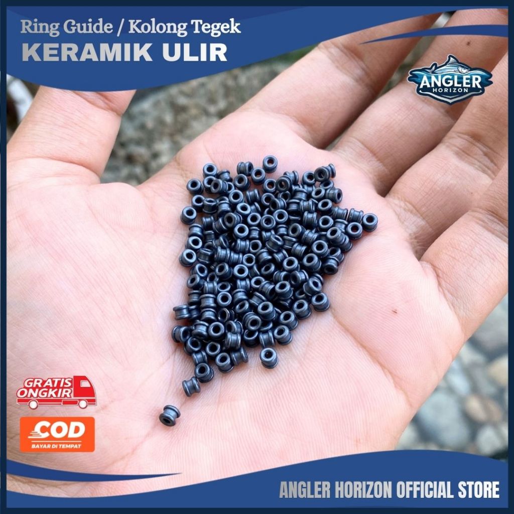 Ring Keramik Ulir No. 3 , 4 / Ring Guide Keramik Tegek / Kolong Keramik Joran Tegek Ulir