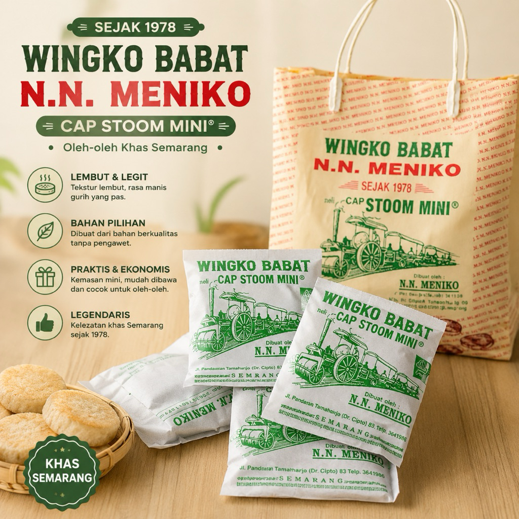 Wingko Babat N.N. Meniko Cap Stoom Mini Original (Isi 20)