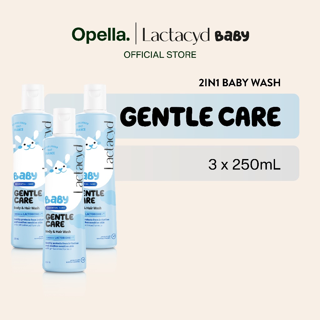 Lactacyd Baby Gentle Care 2in1 Body Wash and Hair Shampoo 3x250mL - Sabun & Sampo Bayi Melindungi da