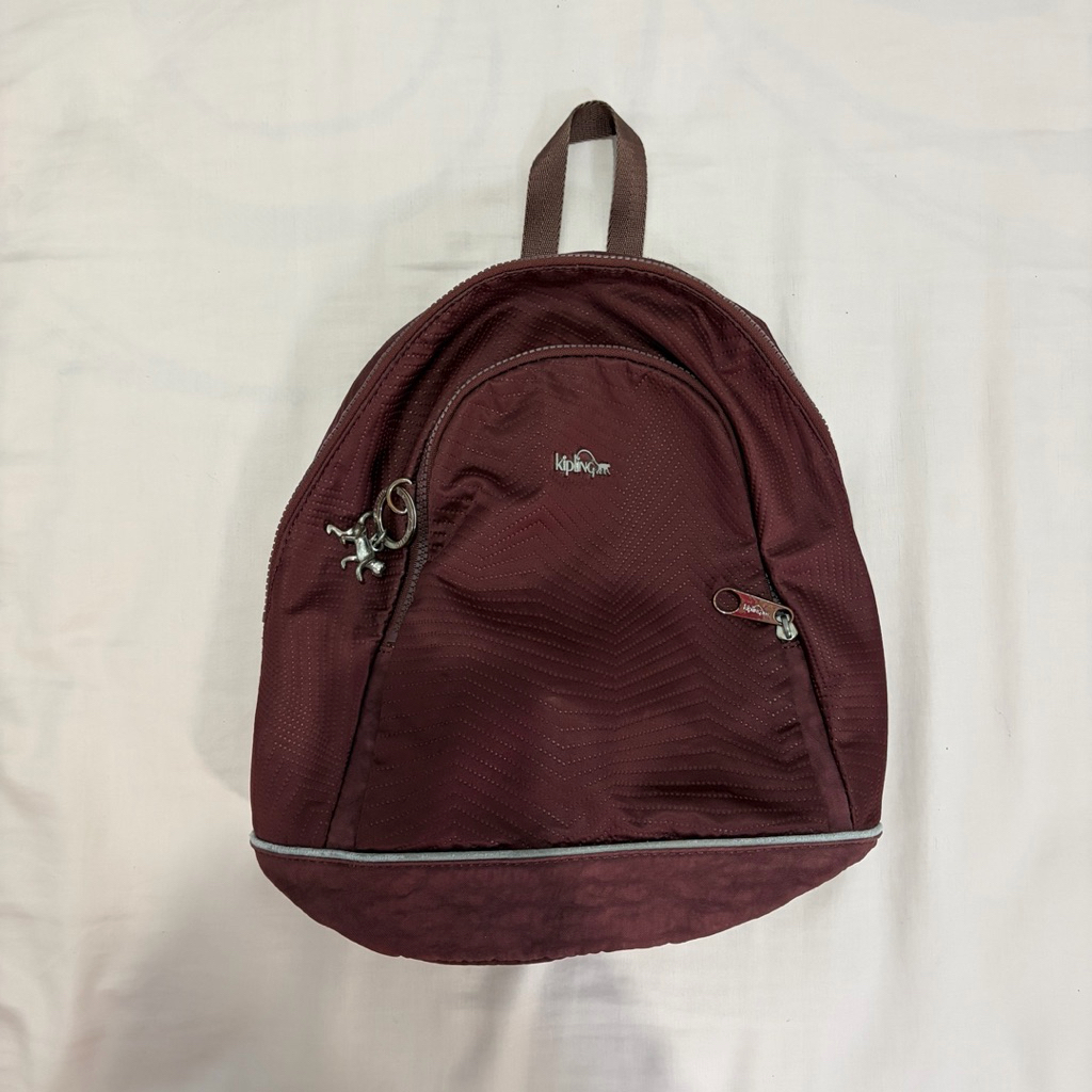 Preloved Tas Ransel Kipling Yaretzi warna Merah Maroon