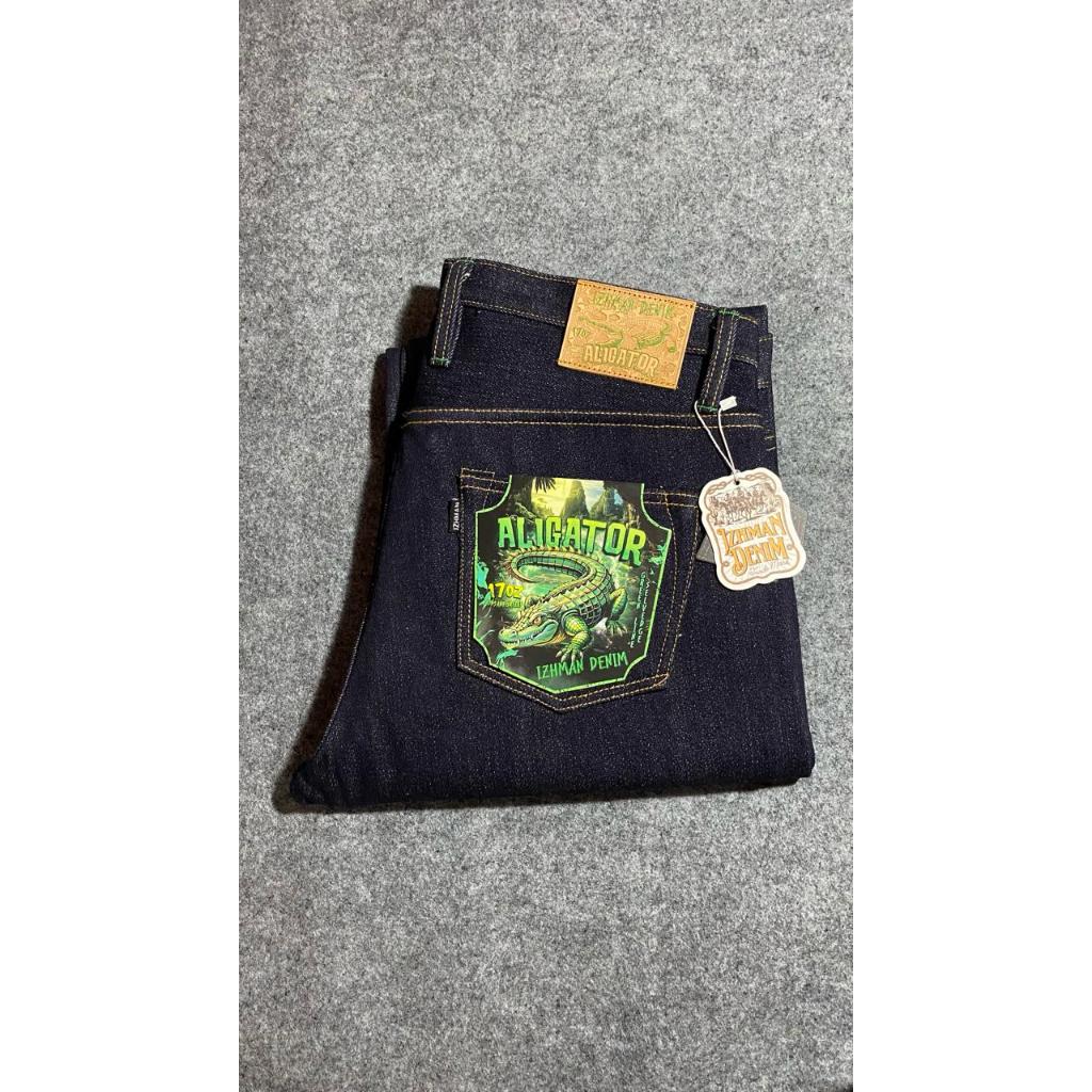 Denim Izhman Aligator 17oz Unsanforized Greenline Selvadge Heavyweight Raw Selvadge