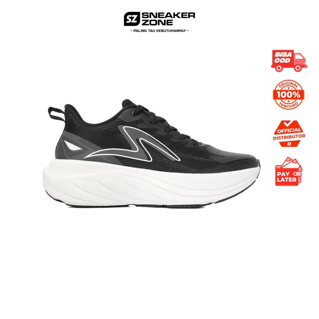 Sepatu Running Specs Airglide - Sepatu Lari Daily Run Empuk Hitam Putih Specs