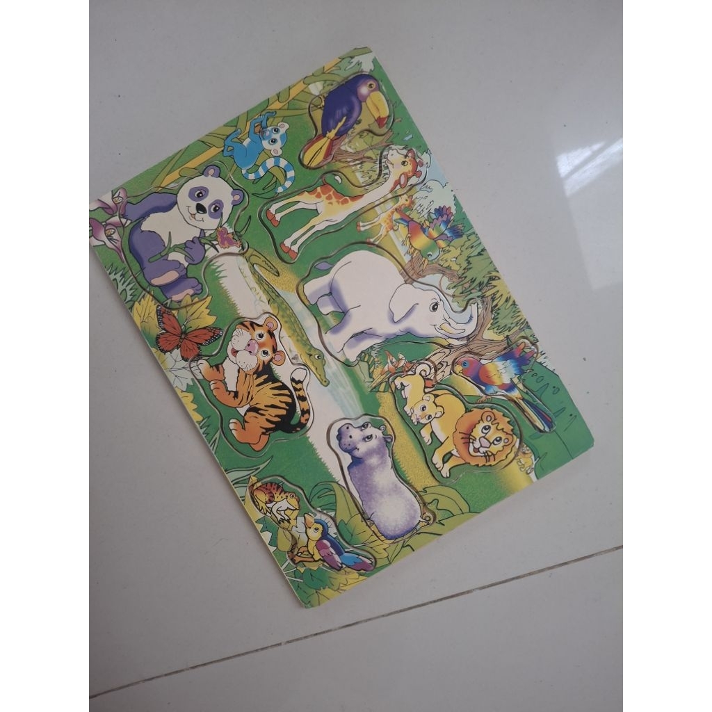 Puzzle kayu binatang preloved