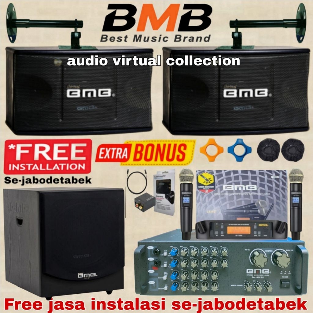 Paket karaoke speaker BMB 8inch ( full set II )