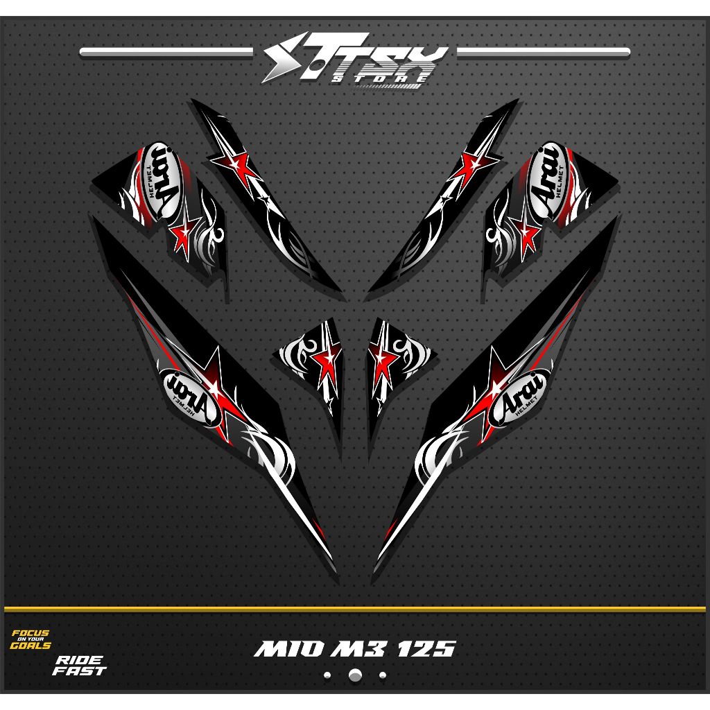 STRIPING STIKER MIO M3 125/MIO Z/VARIASI STIKER MIO M3 125 ARAI