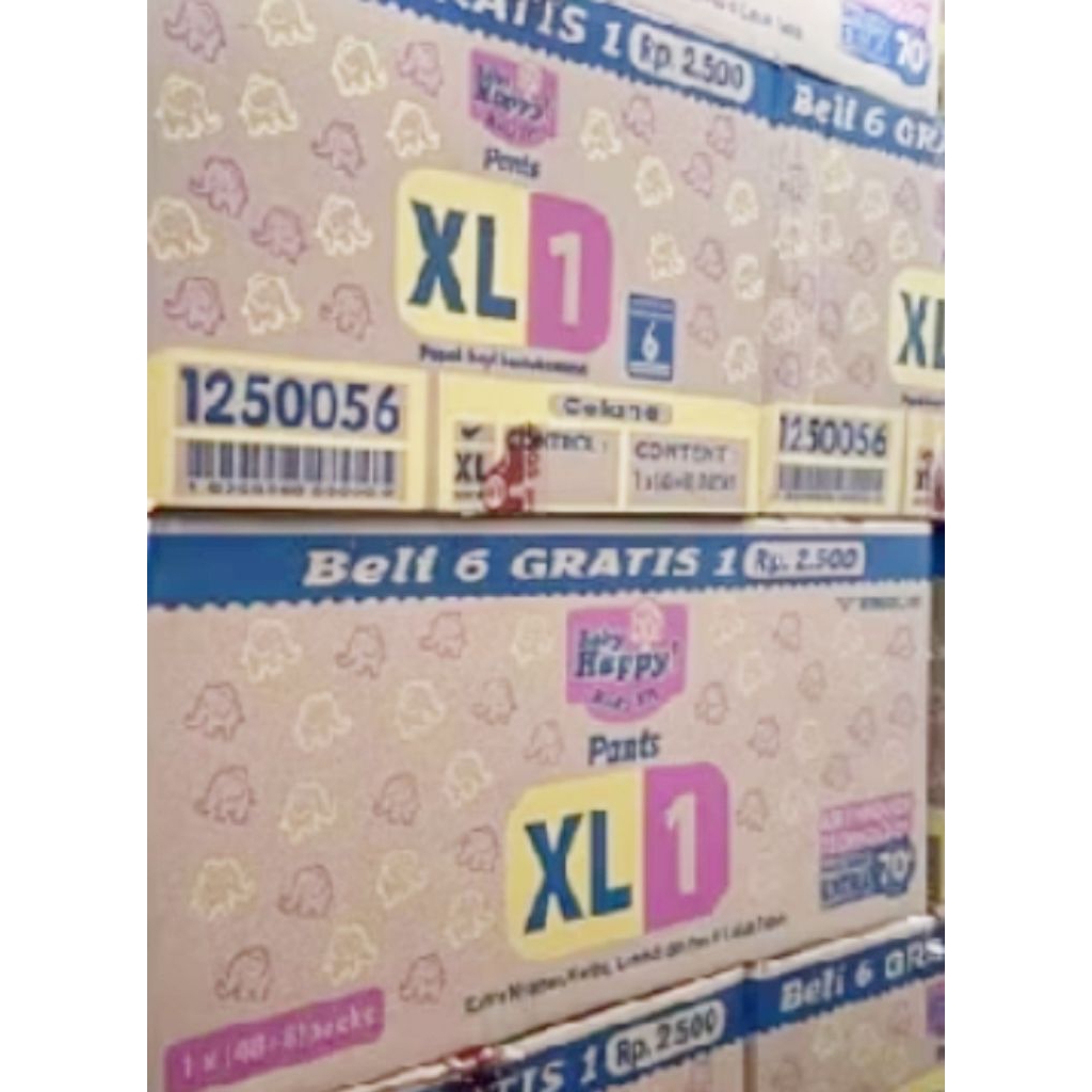 Pampers baby happy ukuran Xl 1 karton isi 56 pcs
