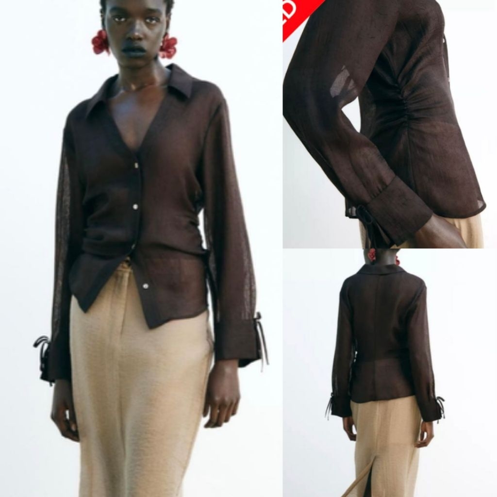ZARA sheer shirt kemeja