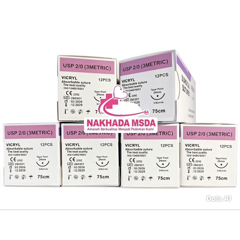 Surgical Sutures Vicryl/PGA 2/0 T.Point/Bulat Berkualitas Box