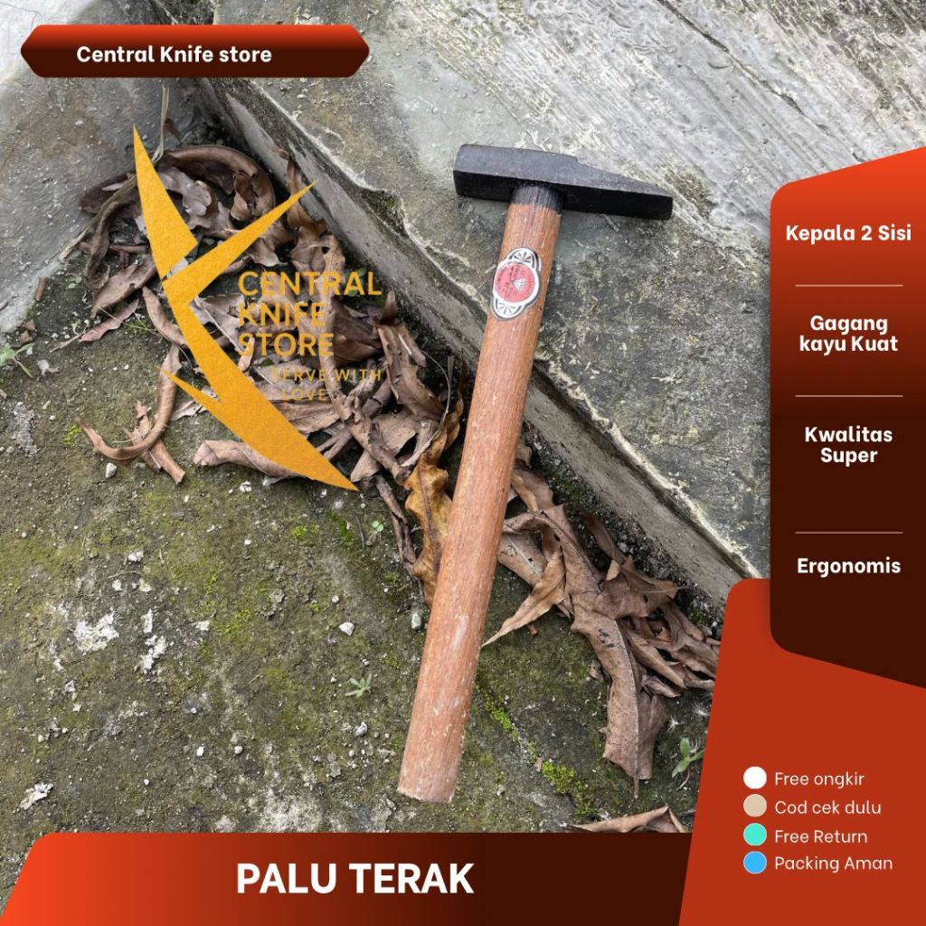Palu Papak Tempa Besi Gagang Kayu