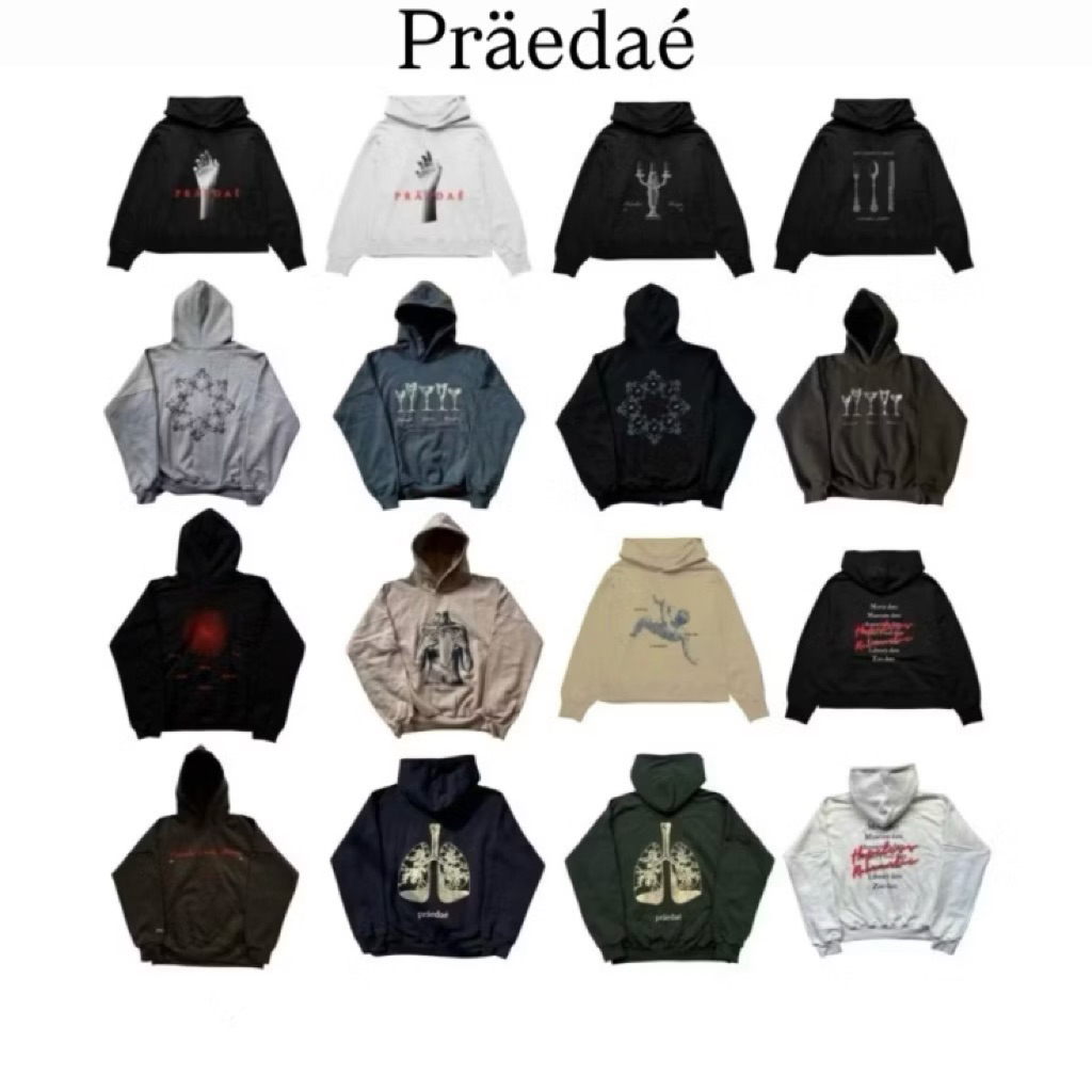 (TERMURAH ORIGINAL 100%) BOXY HOODIE PRAEDAE HOPELESS ROMANTIC HR V1 V2 KNIT PRAEDAE AURORAS KATUN U