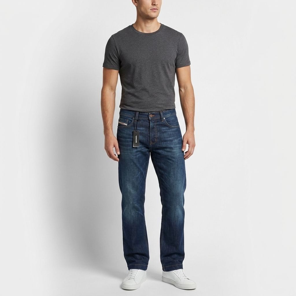 Celana Jeans DIESEL Denim Larkee Reguler Straight Fit Men's Size W36 L32