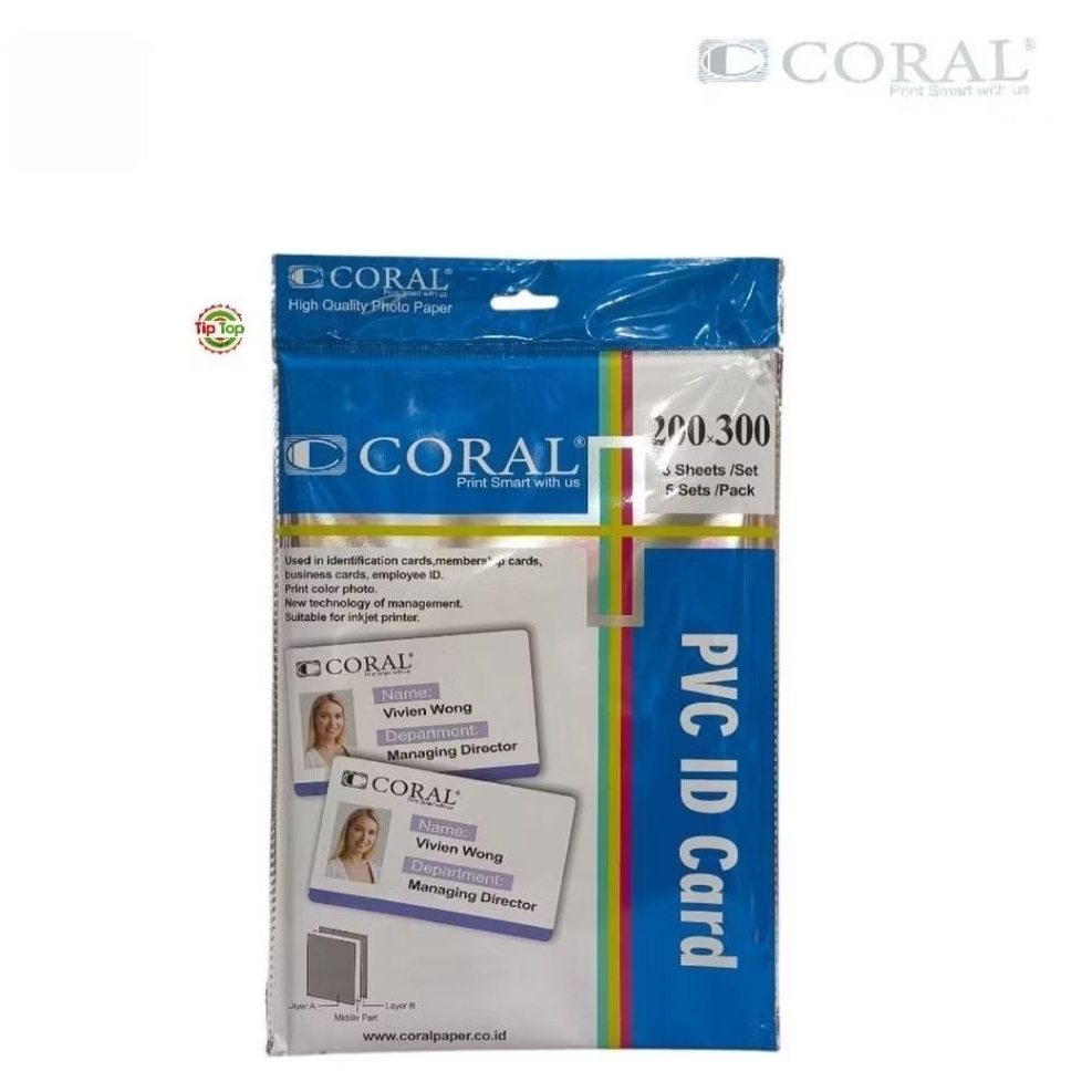 CORAL PVC ID Card / Kertas ID Card A4