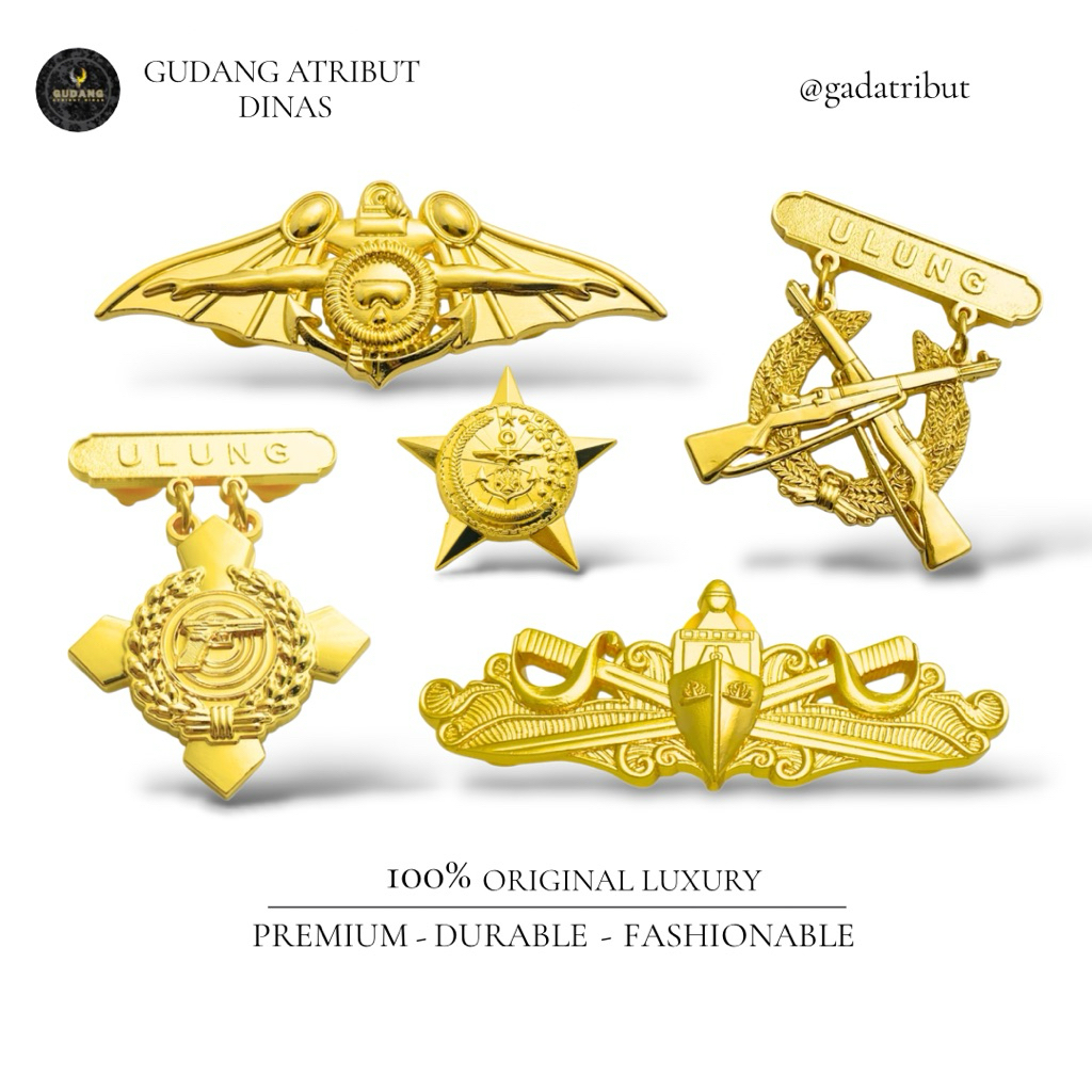 100% Luxury Atribut TNI AL / Brevet Scuba Dasar Luxury / Brevet Ulung Pendek Luxury / Brevet Ulung P