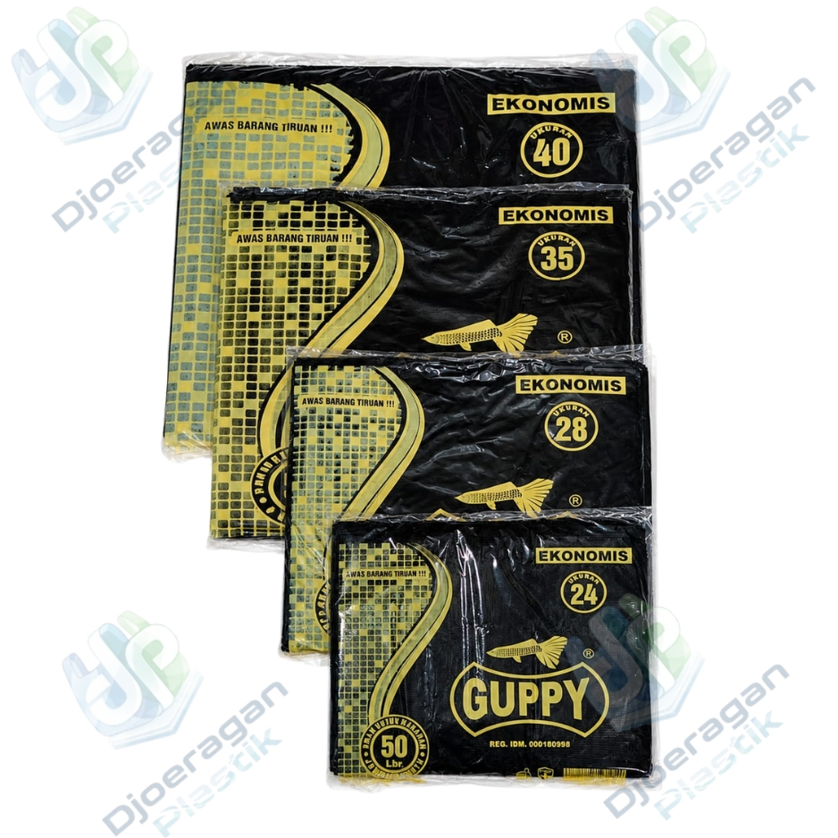 Kantong Plastik HItam Guppy HDPE Hitam 50 Lembar