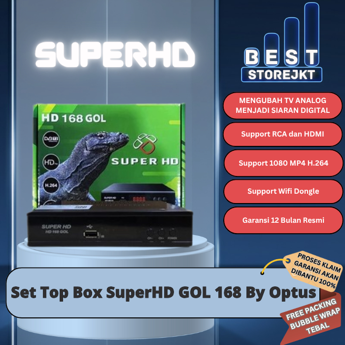 [Bisa COD] Set Top Box DVB-T2 Super HD 168 By Optus Terbaru