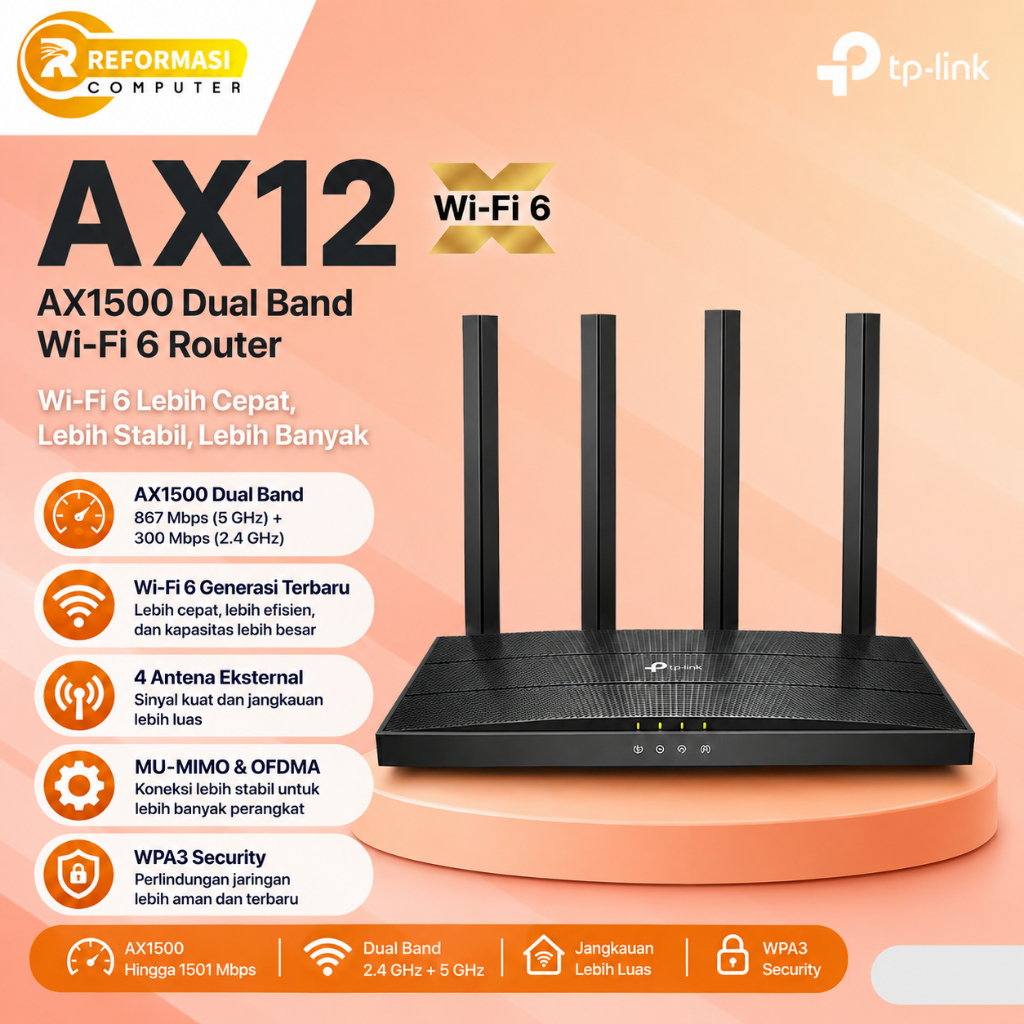 TP-LINK ROUTER TP-Link Archer AX12 WiFi 6 Router AX1500 tp link router archer ax12 acces point Dual-